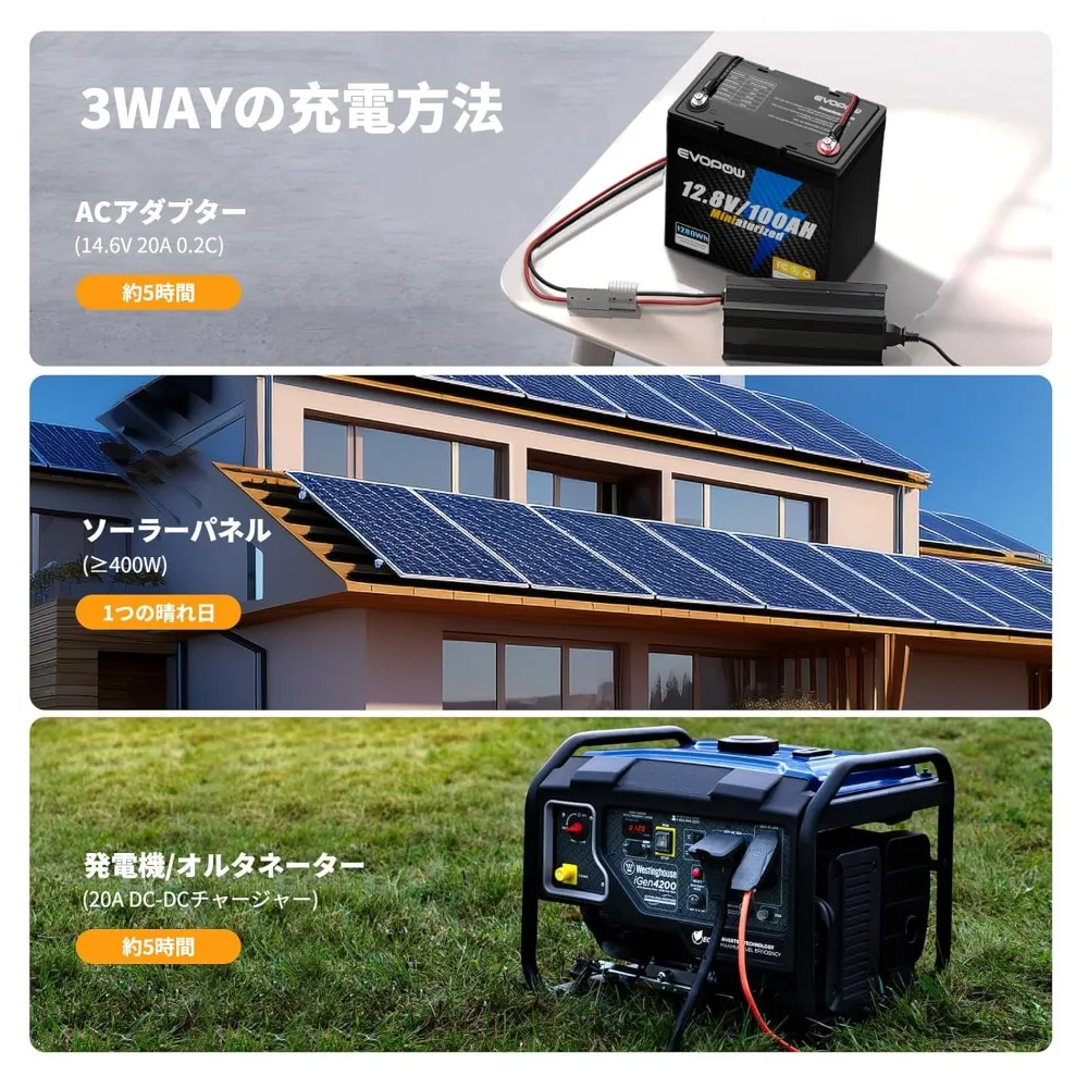 4 Pack 12V 100Ah Mini LiFePO4 Battery, Smaller than Group 24 Lithium Battery, Built-in 100A BMS, 1280Wh, Customized