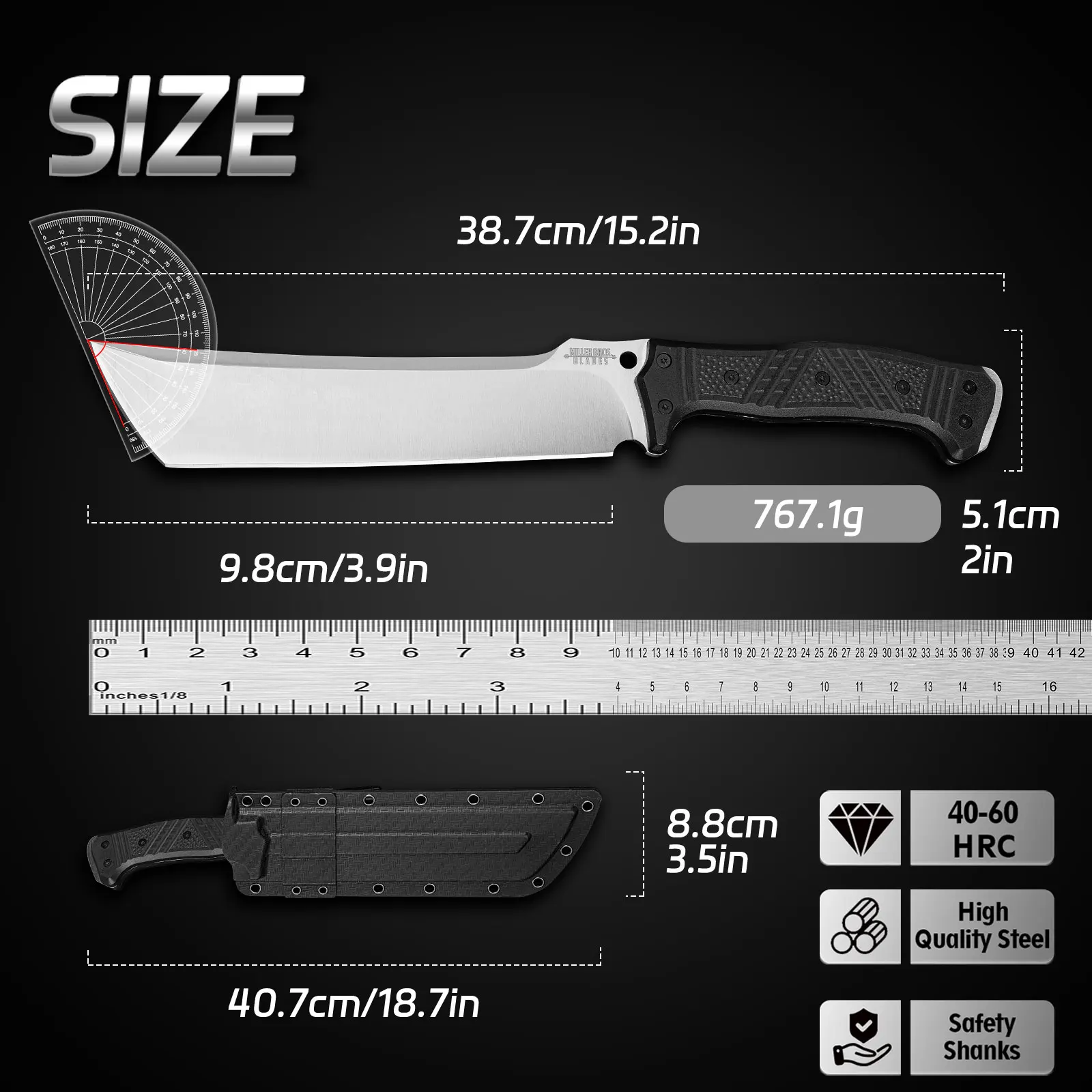 Sharp Military Tactical Knife, Self-Defense, Fixed Blade, Outdoor Jungle Multi-purpose Survival Knife and Cutting Knife