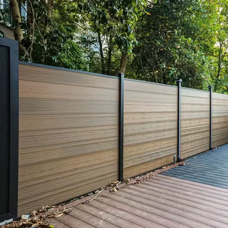 In American Stock Cheaper Embossed Wood Plastic Composite Privacy Fence for Garden Construction Site Crowd Control
