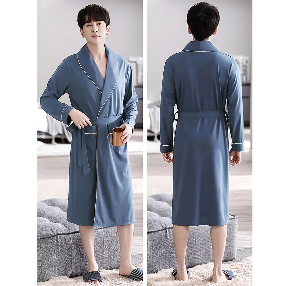 Skin-friendly Soft Modal Shower Robe Loose High Elastic Big Size 4XL Sleepwear Summer Solid Comfort Breathable Bathrobe Kimono