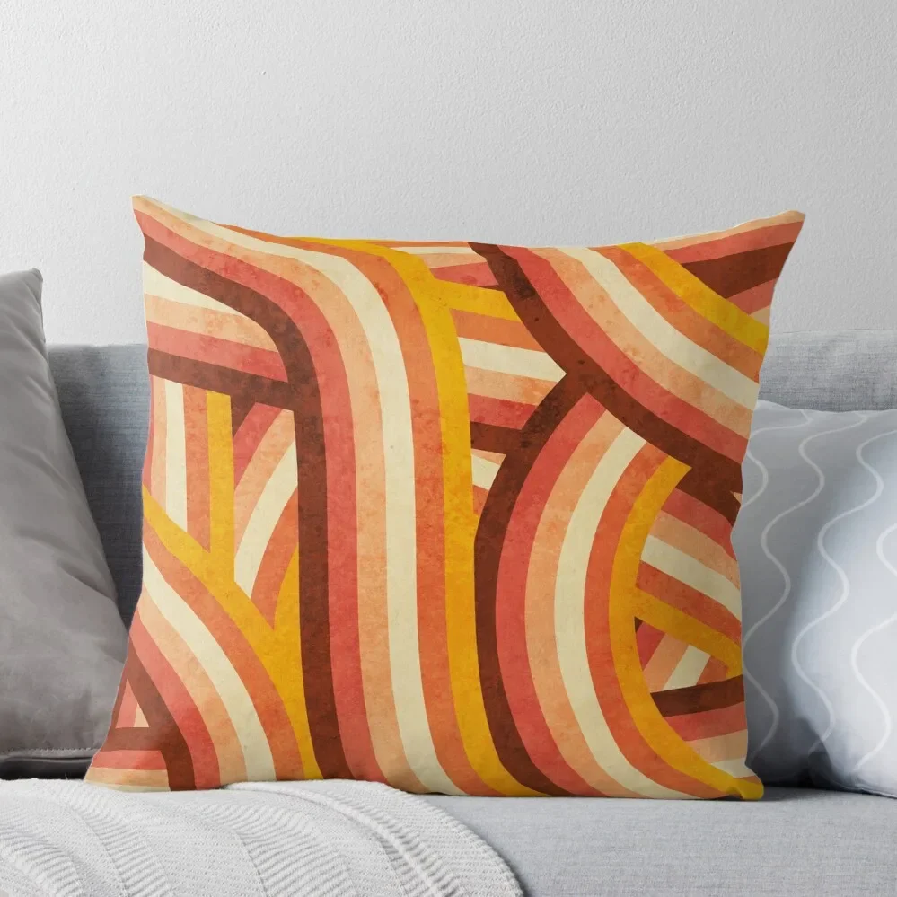 

Vintage Orange 70's Style Rainbow Stripes Throw Pillow Cushions For Children Cushions