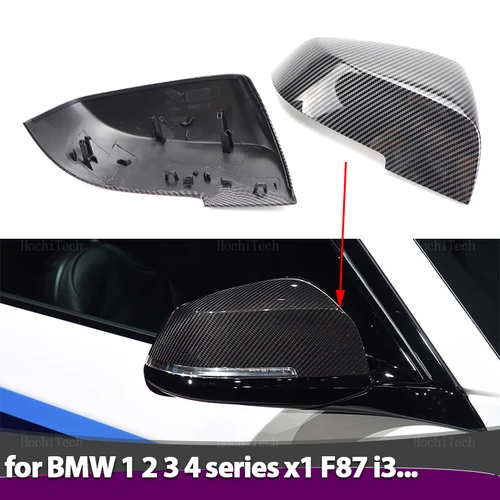 2x cubiertas de espejo lateral estilo patrón de carbono negro para BMW Serie 1 2 3 4 X M 220i 328i 420i F20 F21 F22 F23 F30 F32 F33 F36 X1