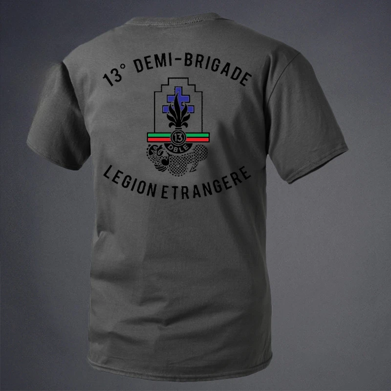 Summer New Product - French Foreign Legion Series - 13th Regiment Emblem Style Round-neck Short-sleeved T-shirt