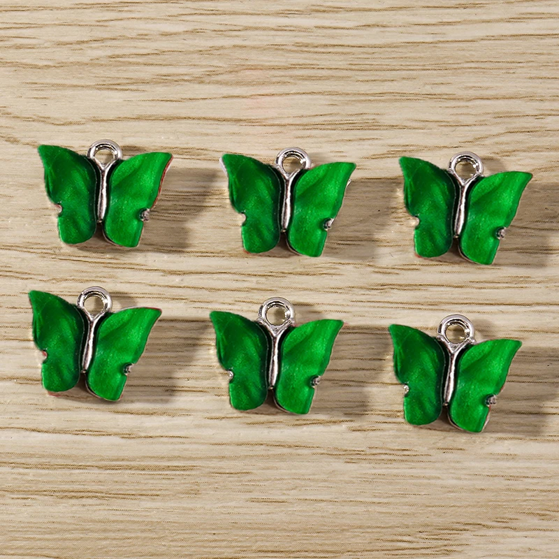 Tusember 20 Stück 14*13mm Silberfarbene Acryl-Schmetterlingsanhänger für Anhänger, Halsketten, Armbänder, DIY-Schmuckherstellungszubehör – Detail 7