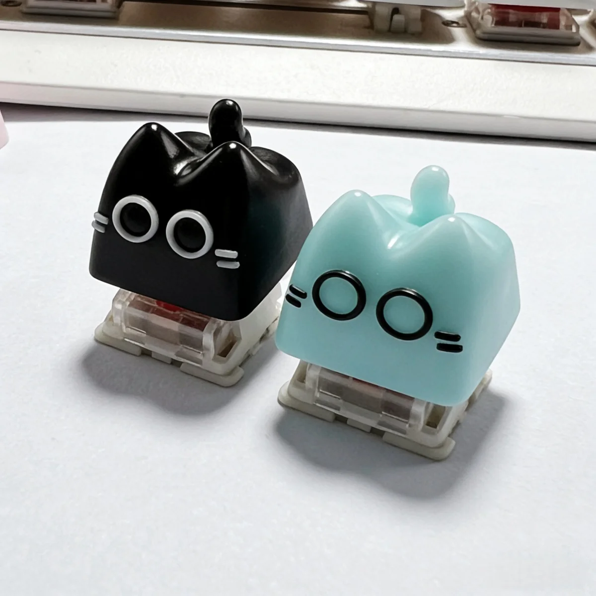 Kawaii Cat Cartoon Image Personalized Mechanical Keyboard Replace Keycaps Esc Resin Material Customized Peripheral Fun Gifts