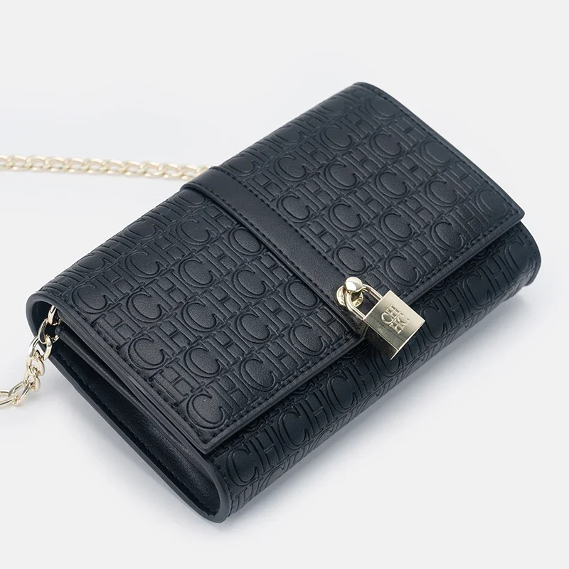 CH Women Letter Embossed Crossbody Bag Vintage Chain Shoulder Bag Flap Purse Small Mini Handbag Fashion Casual Evening Bag