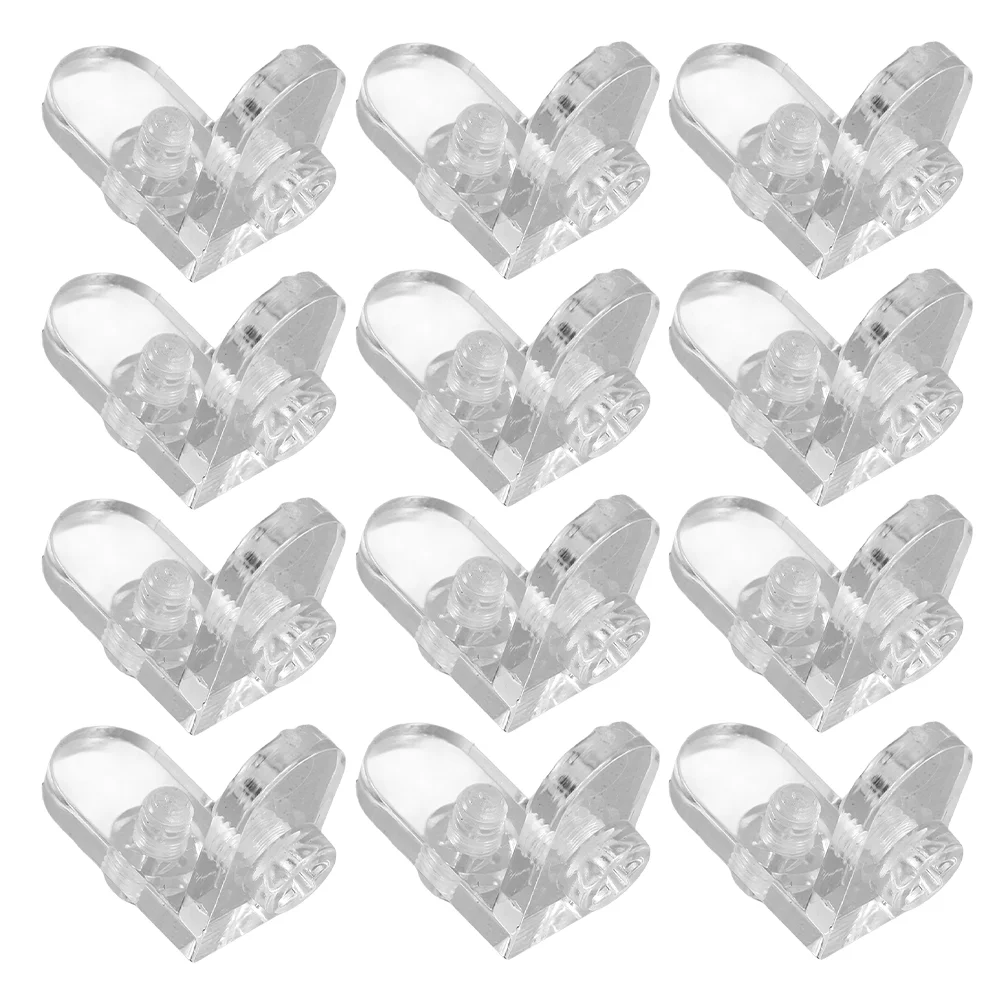 12 Sets Boxes Acrylic Corner Code Wall Mount Bracket Brackets Triangle Connector Transparent Brace