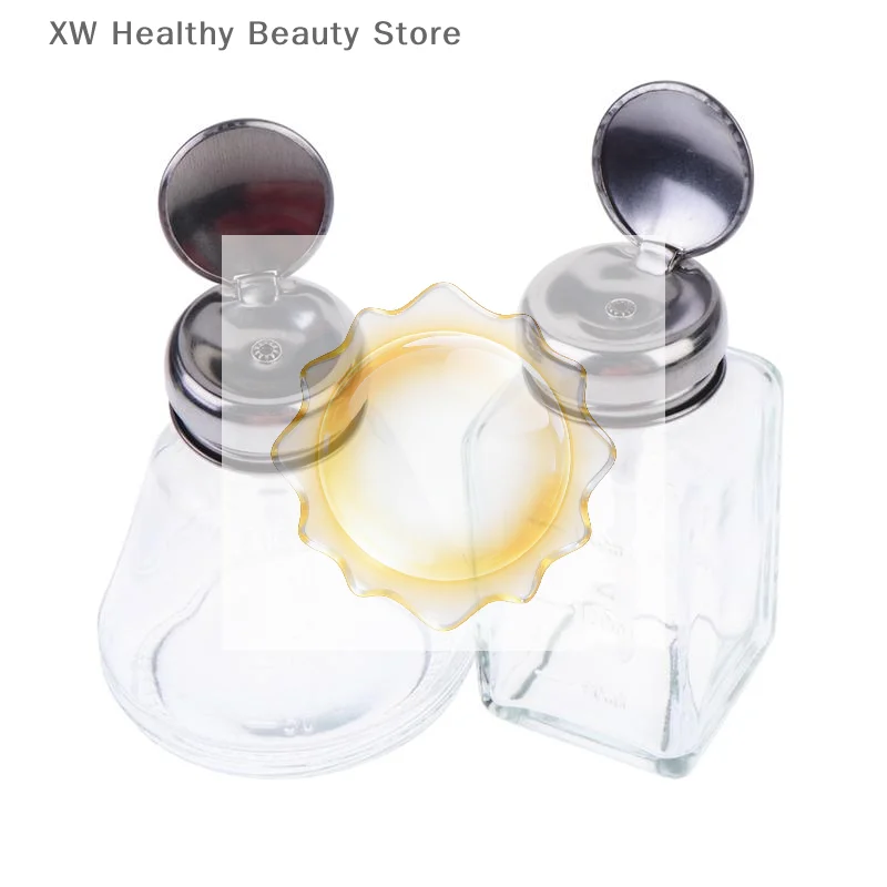 Transparent Glass Pump Dispenser Bottle 150ml Empty Refillable Container for Nail Polish Remover Ideal for Salon and Home Use