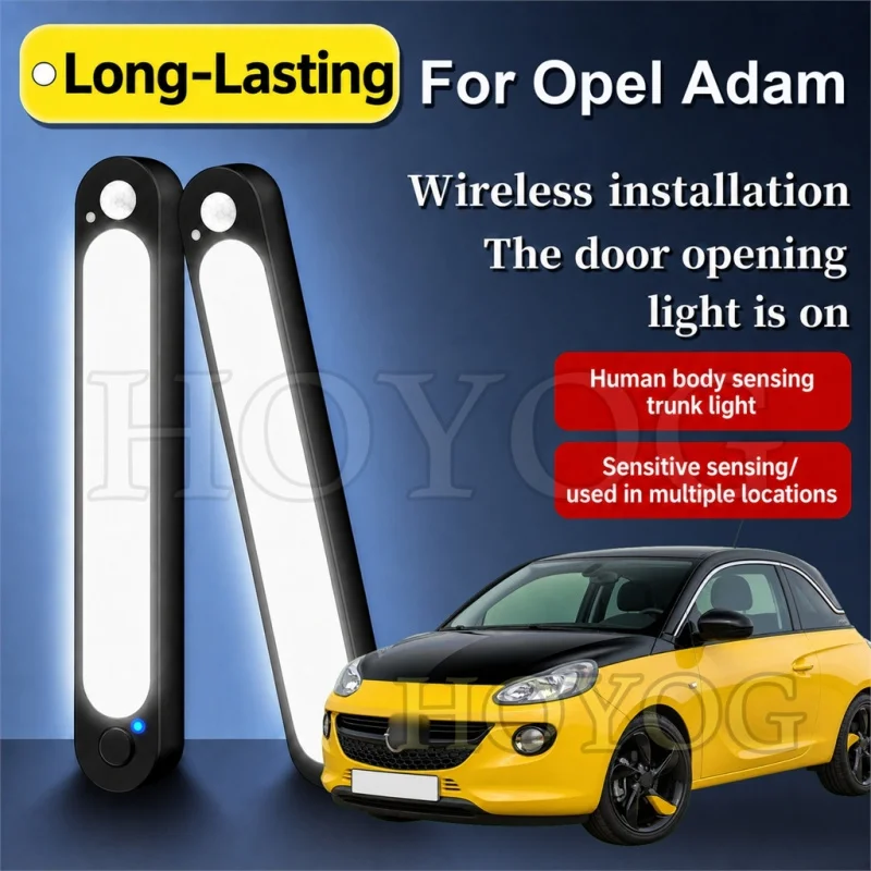 For Opel Adam 2012-2019 Car Trunk Light LED Lamp Cordless Sensor No Drilling Emergency Boot Cargo Light Sedan Interior Cabin
