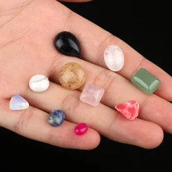 10pcs Natural Stone Mixed Oval Water Drop CAB CABOCHON Beads Geometric Rings for Jewelry Making Handmade Diy Craft Accessories