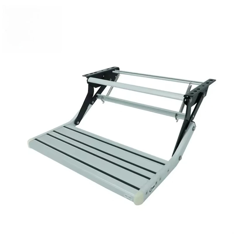 

Aluminum Folding Adjustable Height Platform Step Single Deck RV Step Stool