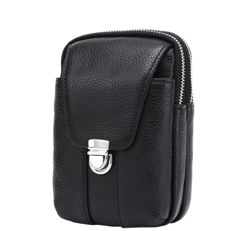 حقيبة كروس جلدية عصرية للرجال بخصر من الجلد الطبيعي للهاتف للرجال بطبقة علوية من جلد البقر حقيبة عصرية متعددة الوظائف للاستخدام الخارجي