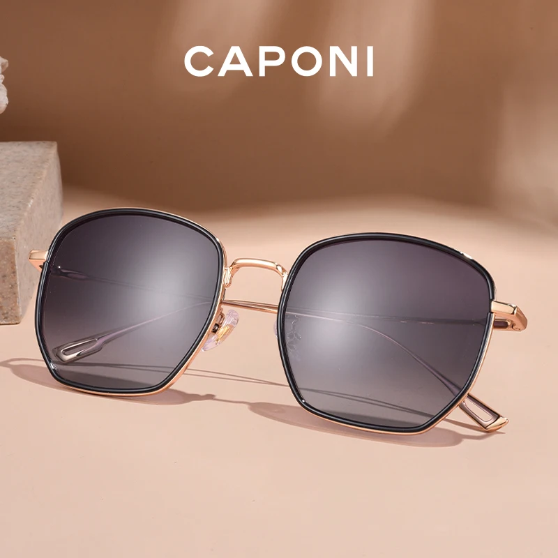 

CAPONI Women's Sunglasses Fashion Polarized Sun Glasses For Female Trending Retro Brand Eyewear UV400 Protect Shades CP31016