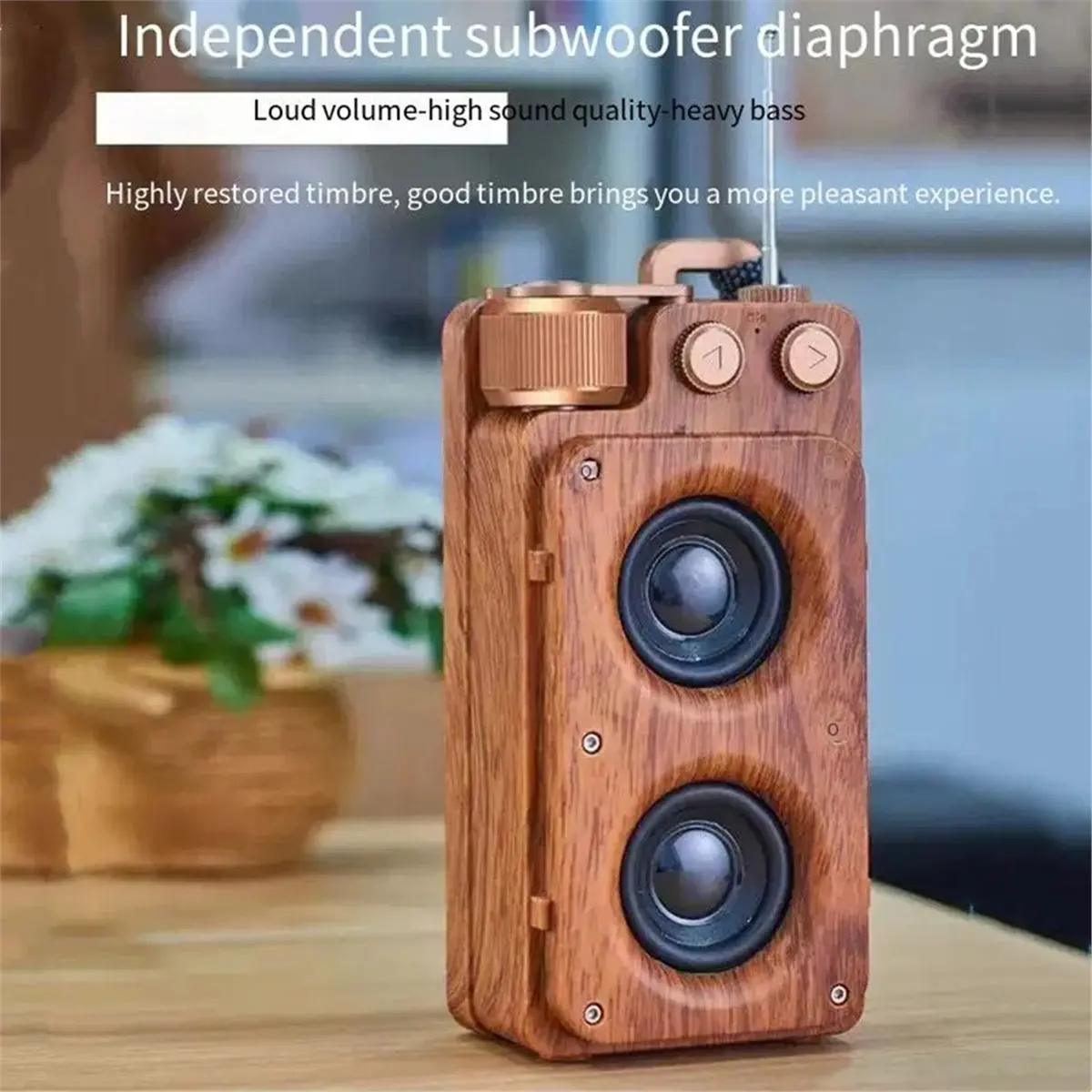 2026 NEW A8 Retro Wireless Bluetooth Speaker Mini Home Portable Subwoofer FM Radio HiFi High-Quality Multifunctional