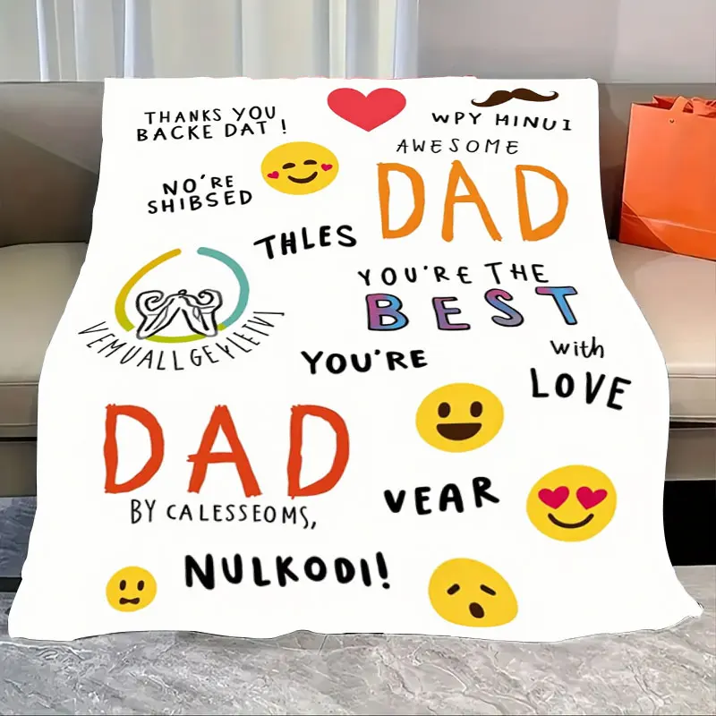 

1pc Flannel Blanket "Awesome Dad Blanket: Best Father Gift with Love & Smiles"