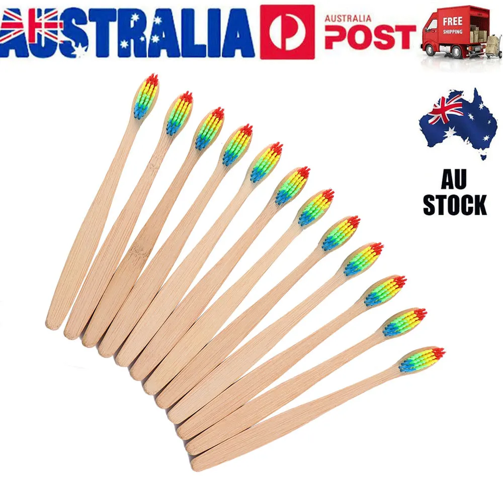 

12 Pcs Bamboo Toothbrushes Eco Friendly Wooden Sensitive Bristle Pregnant Woman Biodegradable Oral Care Soft Nylon Brighten