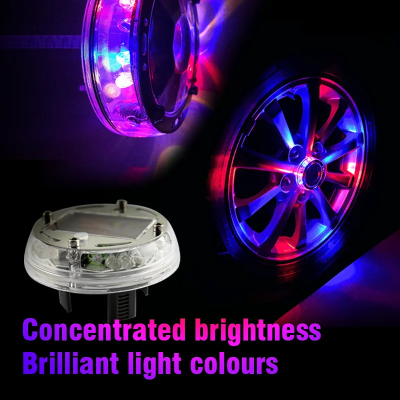 4Pcs Car Wheel light Solar Energy Flash Waterproof Auto Shining Hub Lamp RGB Solar Tire Colorful Atmosphere Lamp Car Accessories - Image 4