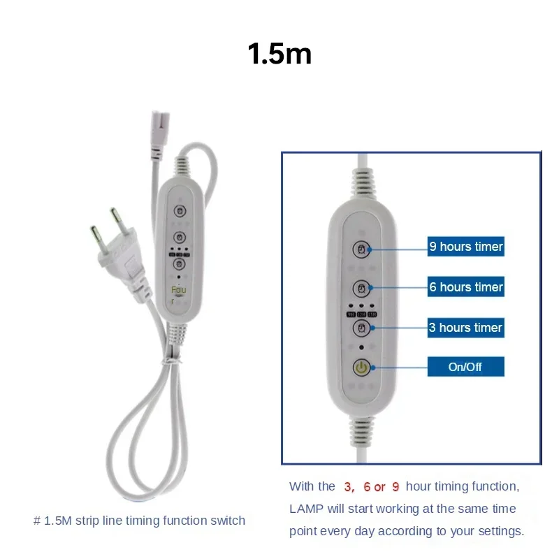 1/5 Pieces 1.5M Power Cord Hanging Pendant Push Button Timer 3/6/9h Switch Lamp Holder Socket for Grow Light Bulbs