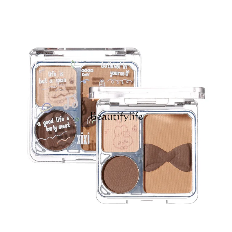 Three-Color Eye Shadow Powder Delicate and Easy to Get Started to Look Good, Small and Portable Daily Eye Makeup