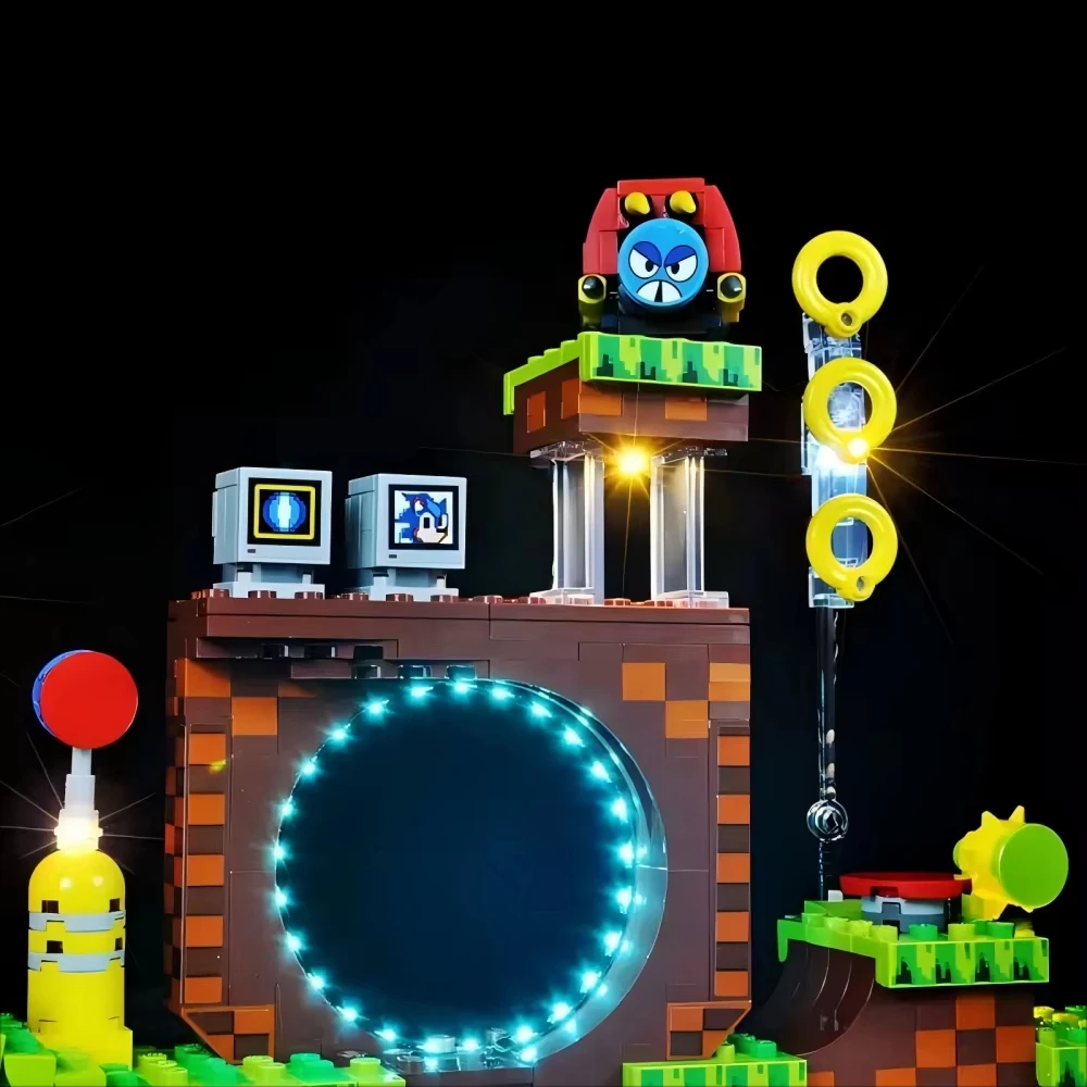 BRIXSPARK LED Lighting Kit for Lego 21331, DIY Light For Green Hill Zone Building Blocks, Model Bricks Not Included