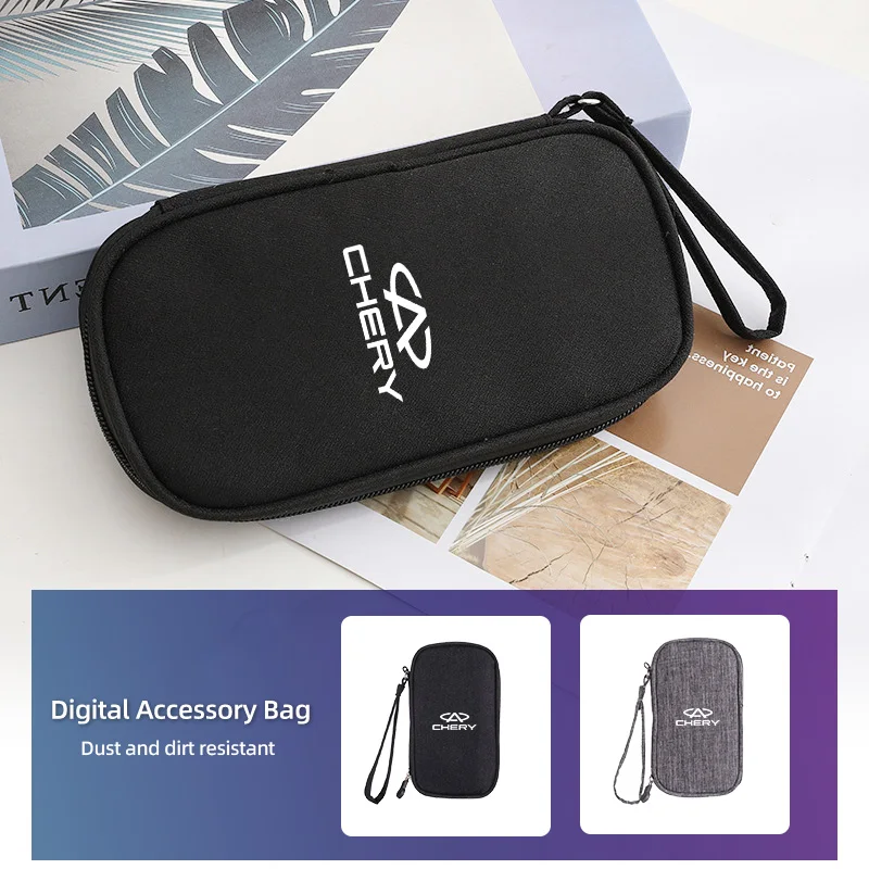 Bolsa de almacenamiento para cables de datos de coche, estuche Digital portátil impermeable para viaje, para Chery Tiggo 5 2 3 7 PRO 8 5X IQ QQ Fulwin Face Arrizo A1
