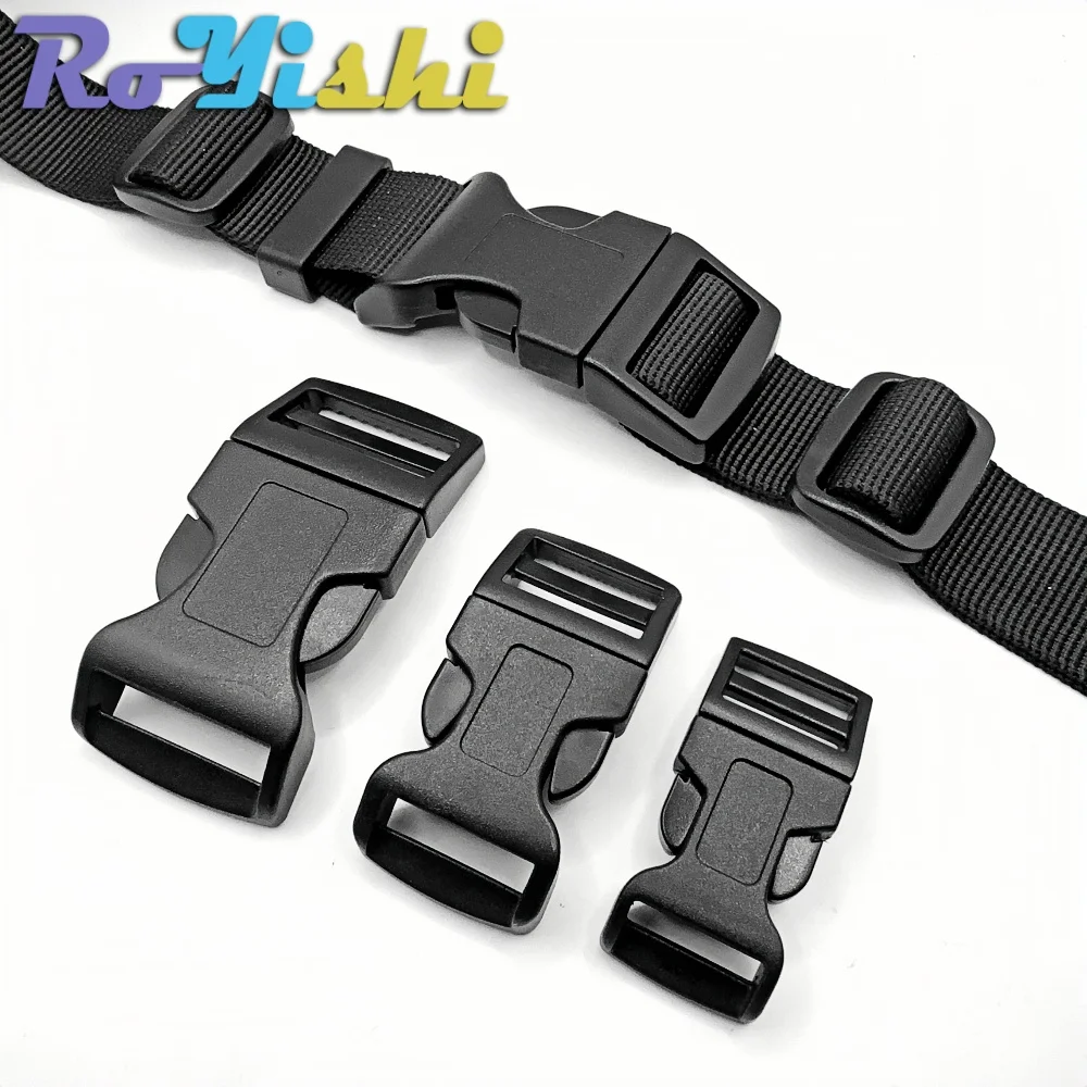 10 Stück/Packung Kunststoff Gebogene Seitenschnellverschluss-Schnallen für Hundehalsband, Paracord-Armband, Rucksack und Taschenzubehör