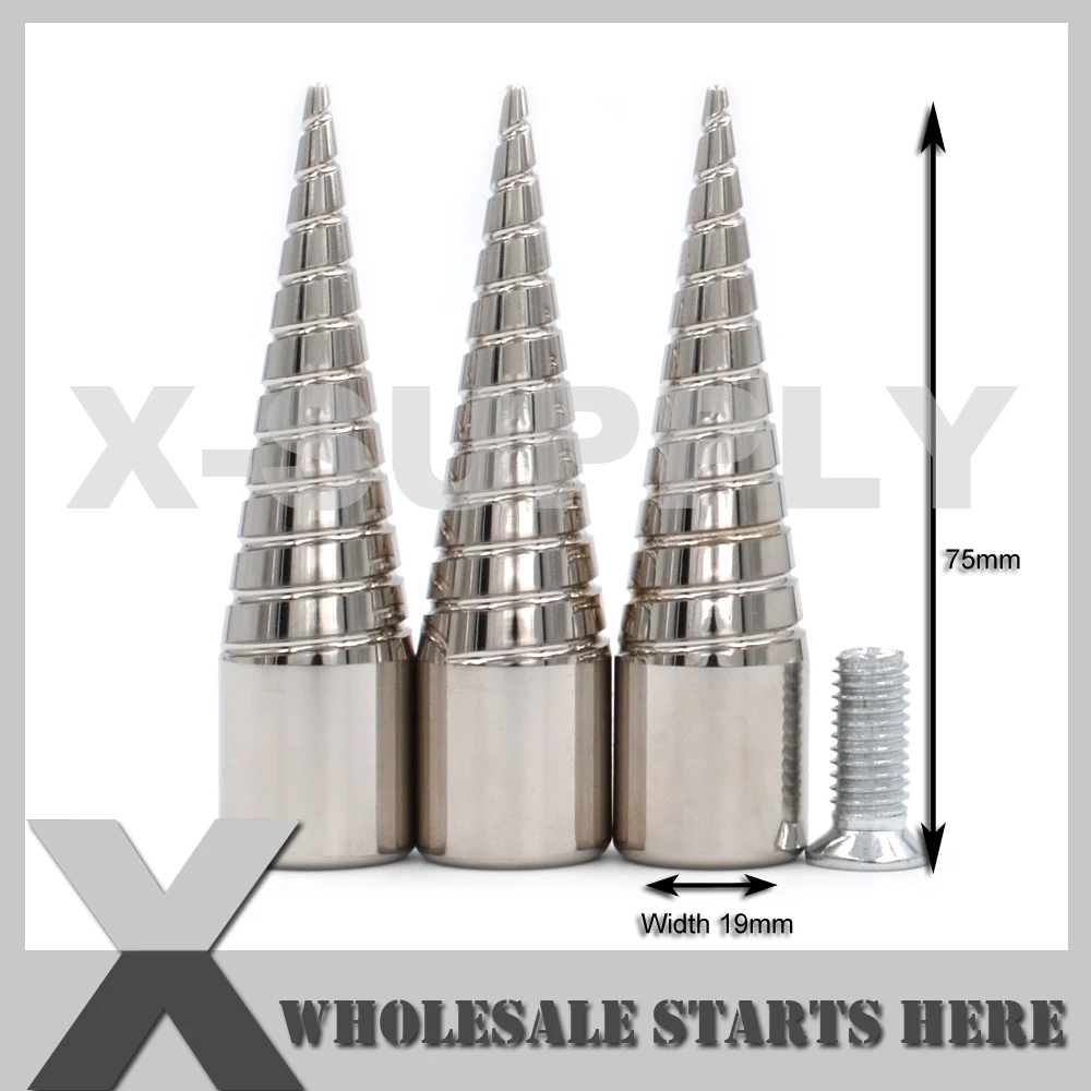 

19x75mm Screwed Back Choker Swirl Spike,Used For Shoe,Leather Jacket,Jeans,Bags,Hats,Belt,Choker