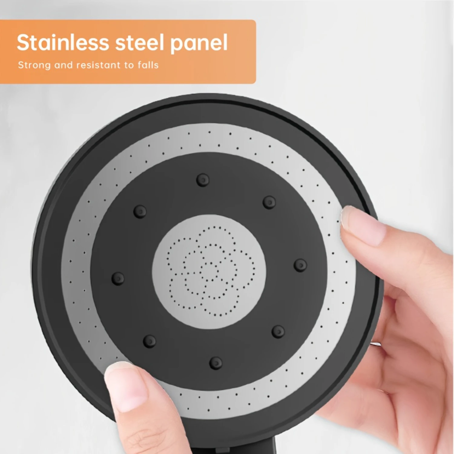 1pc High Pressure Shower Head, 5-Setting Handheld Shower Head, Contemporary Style, For  Bathroom Shower