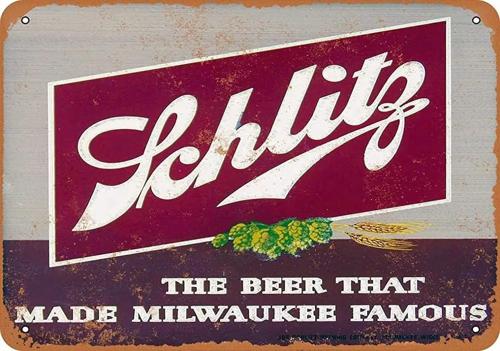 8x12 Inch 1947 Schlitz Beer Vintage Look Metal Sign