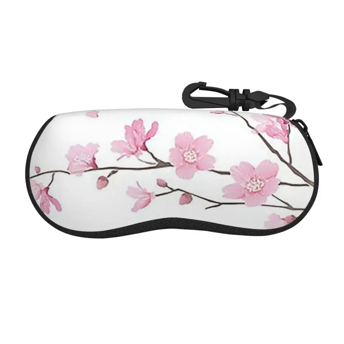 Cherry Blossom Flower Plant Shell Glasses Case Protective Sunglasses Box Women Men Soft Eyeglass Bag Pouch