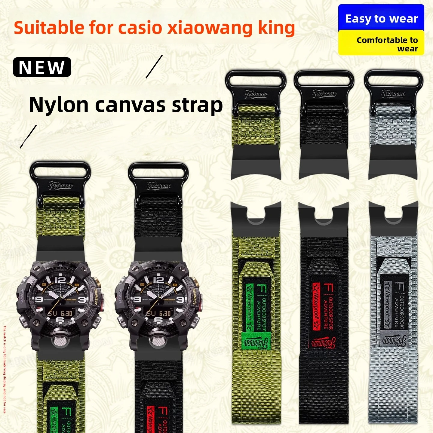 GG-B100 Nylon Canva strap For Casio Little Mud King Third Generation GG B100 gg b100 men Sport Waterproof Watch band Bracelet