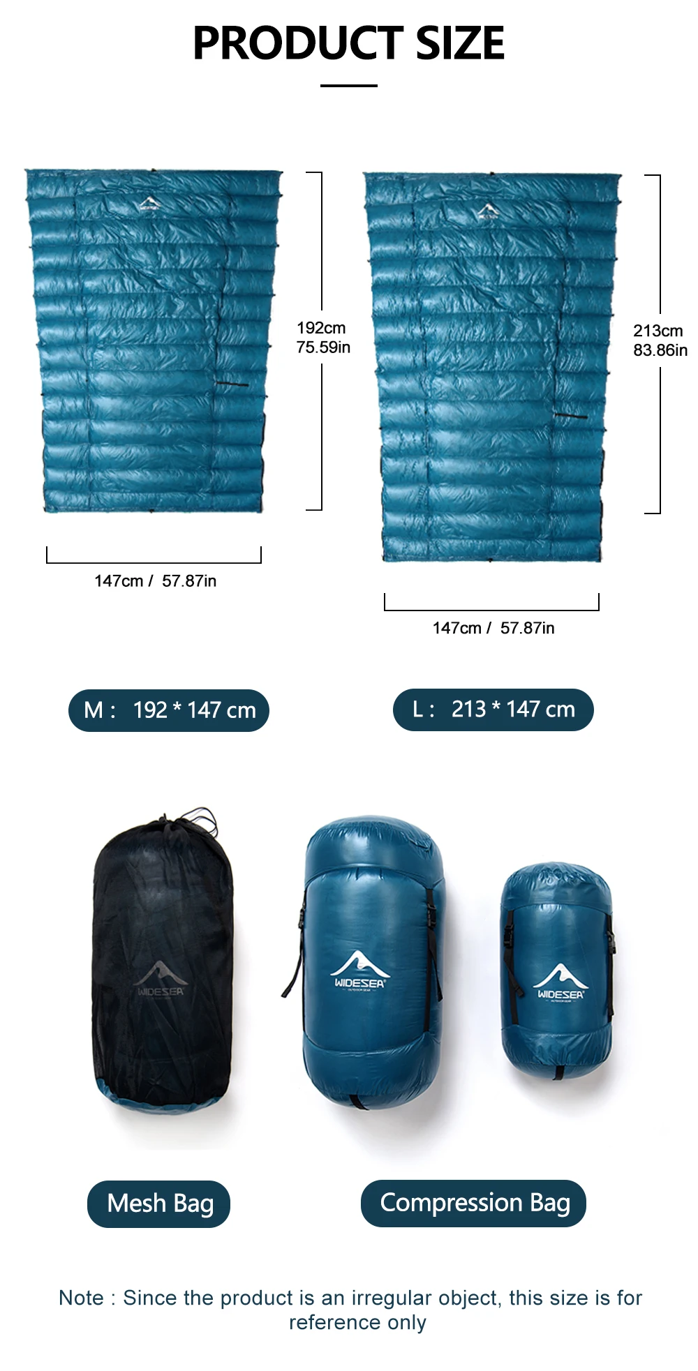 Widesea Camping-Daunenschlafsack für Erwachsene, 15D, wasserdichtes Nylon, leicht, doppelter Verwendungszweck, für den Winter, Überleben, ultraleichtes Zeltzubehör – Detail 4
