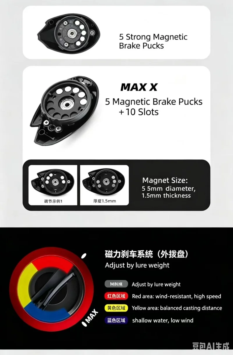ABU GARCIA X3 Metall-Mikrotropfenrolle für Straßenangeln, Blackout, Weitwurf-Angelrolle, Anti-Explosions-Schnur, BMax Angelrolle – Detail 6