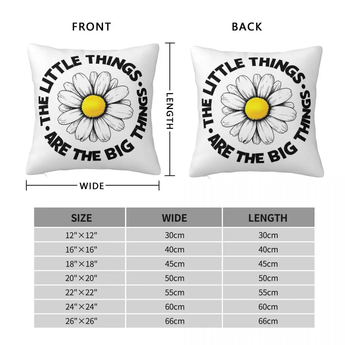 Daisy Little Things Are Big Things Pillowcase Polyester Linen Velvet Pattern Decorative Pillow Case Sofa Cushion Cover Wholesale
