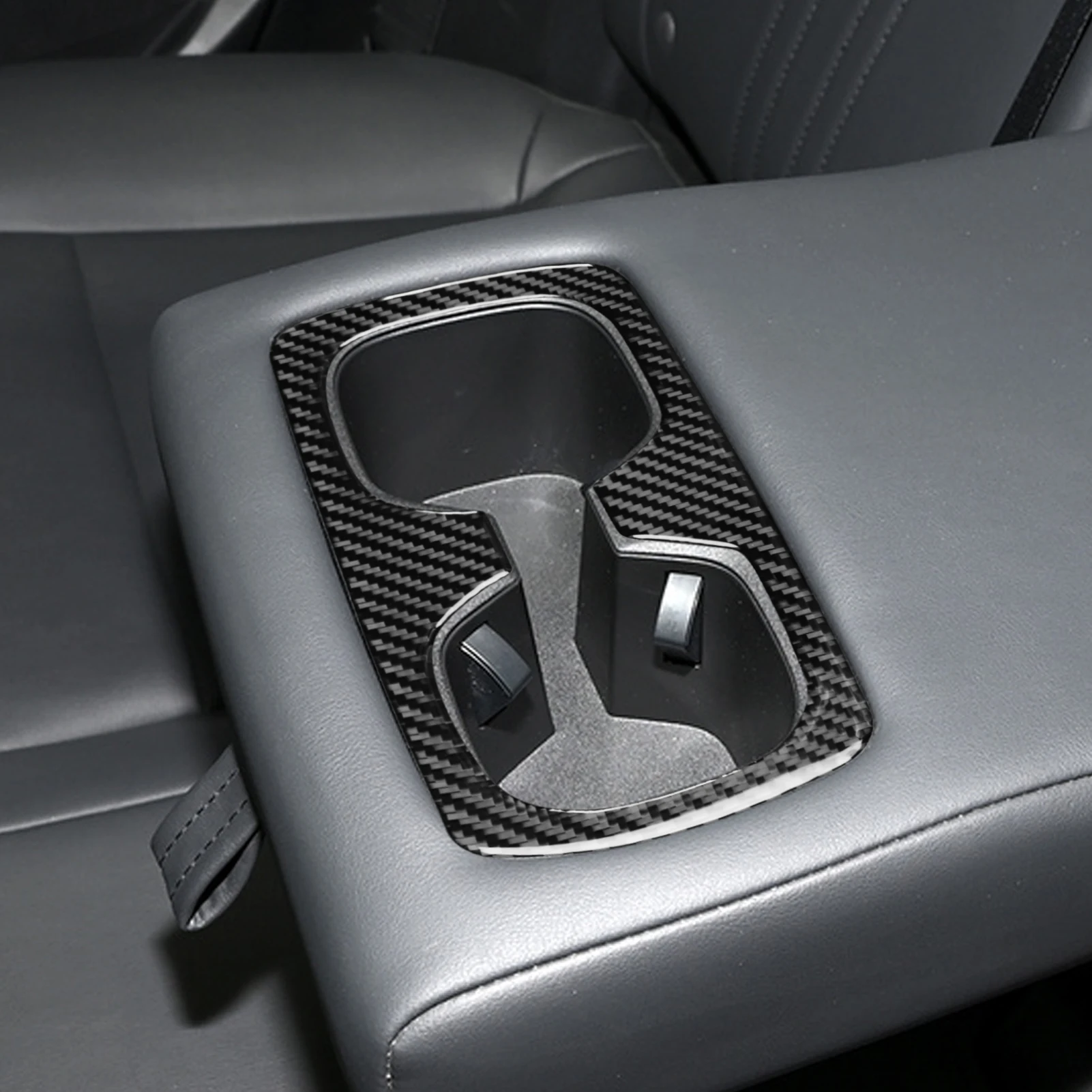 ألياف الكربون الحقيقية اكسسوارات السيارات الخلفية حامل الكأس غطاء الكسوة لينة ملصق لكزس NX260 NX350H NX400H NX450H 2022 2023 2024