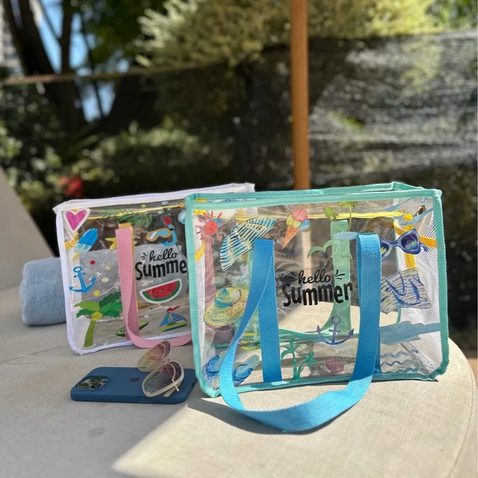 夏水泳透明ゼリーシングルショルダーバッグ女性のハンドバッグ屋外ビーチ入浴収納バッグジッパー付き
