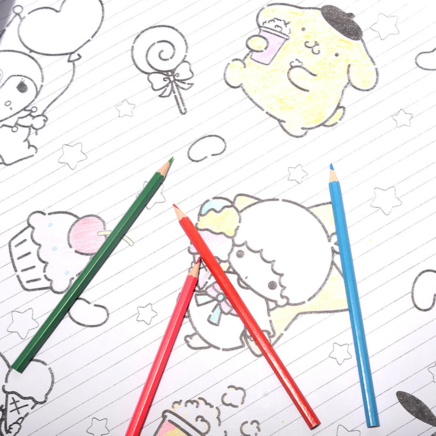 Hello Kitty Cinnamoroll Painting Scroll Set Art Supplies Kit With Pigments Pencils Brushes For DIY Drawing Craft Gift
