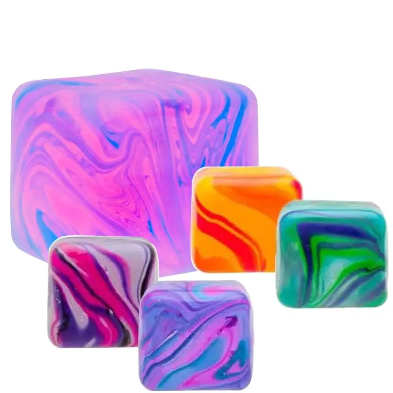 5cm Soft and Glutinous Sensory Stress-relief Toy Cube Filled with Gel Stretchable Ball Soft Ice Cube Ball Slow Rebound