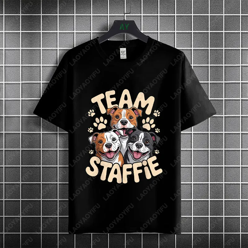 Men & Women's Funny Staffordshire Bull Terrier Pop Art Graphic T-shirt Short Sleeve Round Neck Fashion Casual Outdoor Tshirt