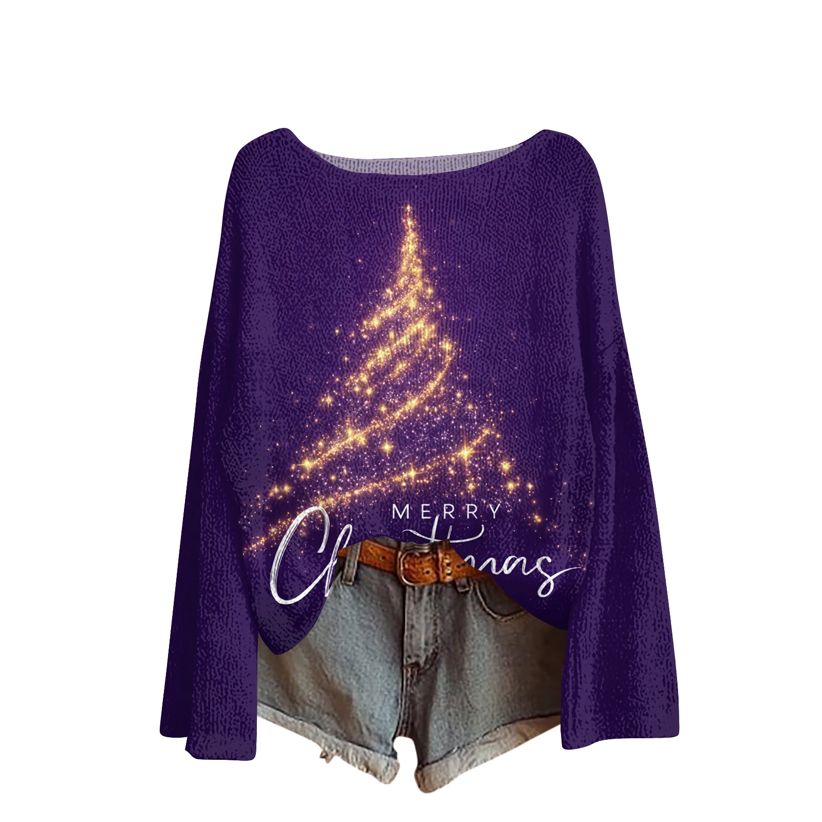 Femmes col rond léger pull décontracté à manches longues noël imprimé tricot pull Pulls Femmes Ropa De Mujer Femme vêtements