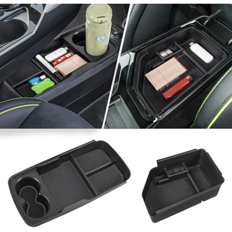 For Kia EV6 2022 2023 2024 Center Console Storage Box Lower Tray Armrest Storage Box Cup Holder