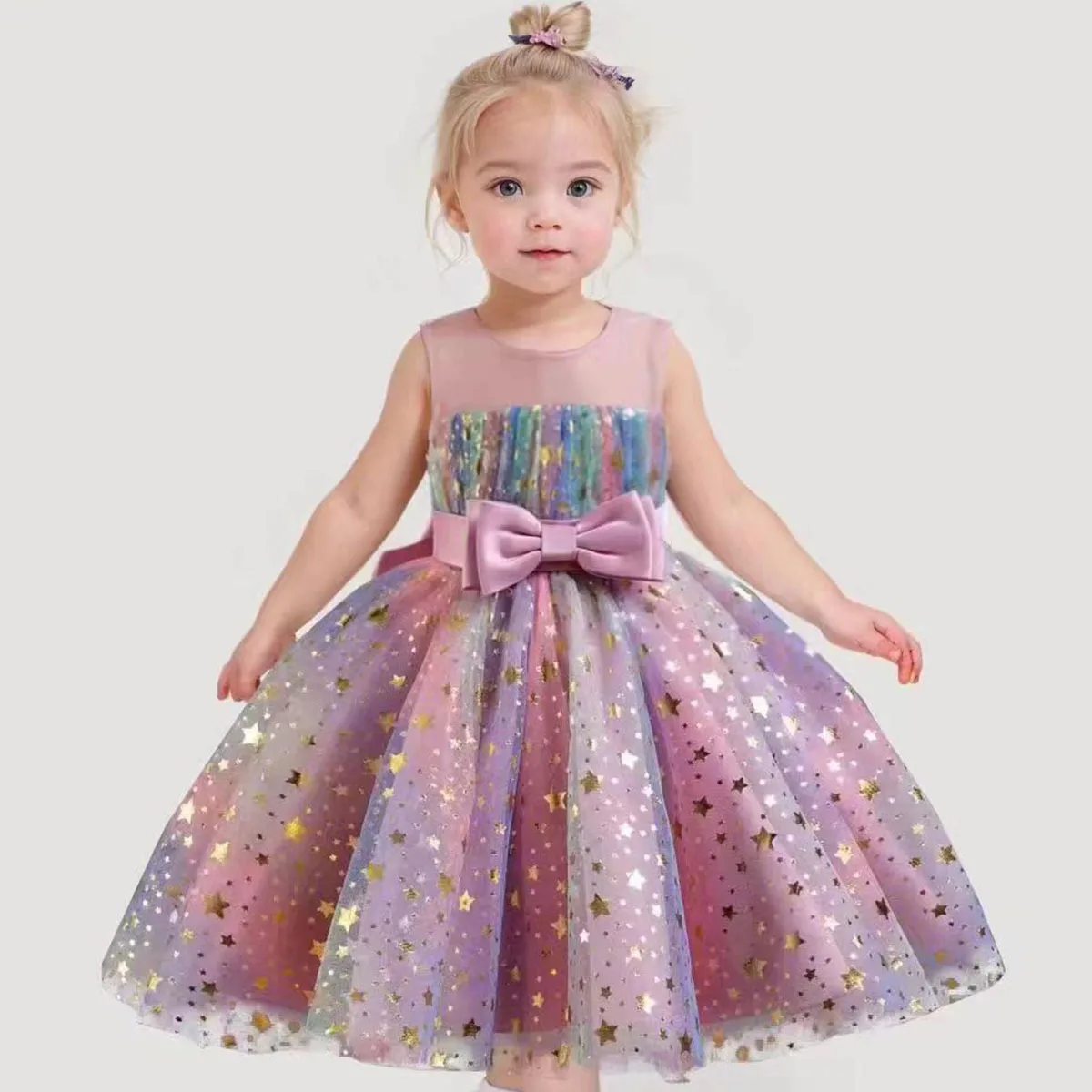 

Child's Party Dress Girls Rainbow Sequin Star Tutu Skirt Prom Dress Communion Dress Girl 2025 Dresses For Girls 12 To 14 Years