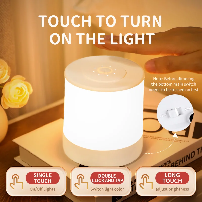 Xiaomi Night Light Led Touch Sensor Light Stepless Dimmable Beside Lamp USB Charging Table Lamp Baby Night Lamp for The Bedroom