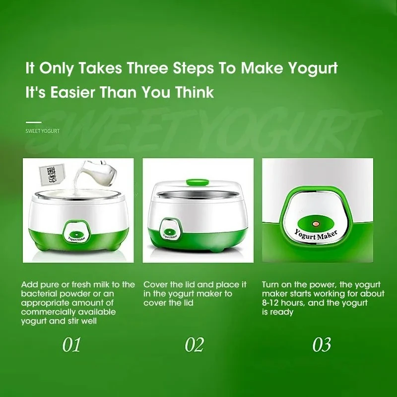 ماكينة صنع الزبادي الأوتوماتيكية ، ، أدوات يدوية منزلية ، أدوات المطبخ ، خزان الفولاذ المقاوم للصدأ