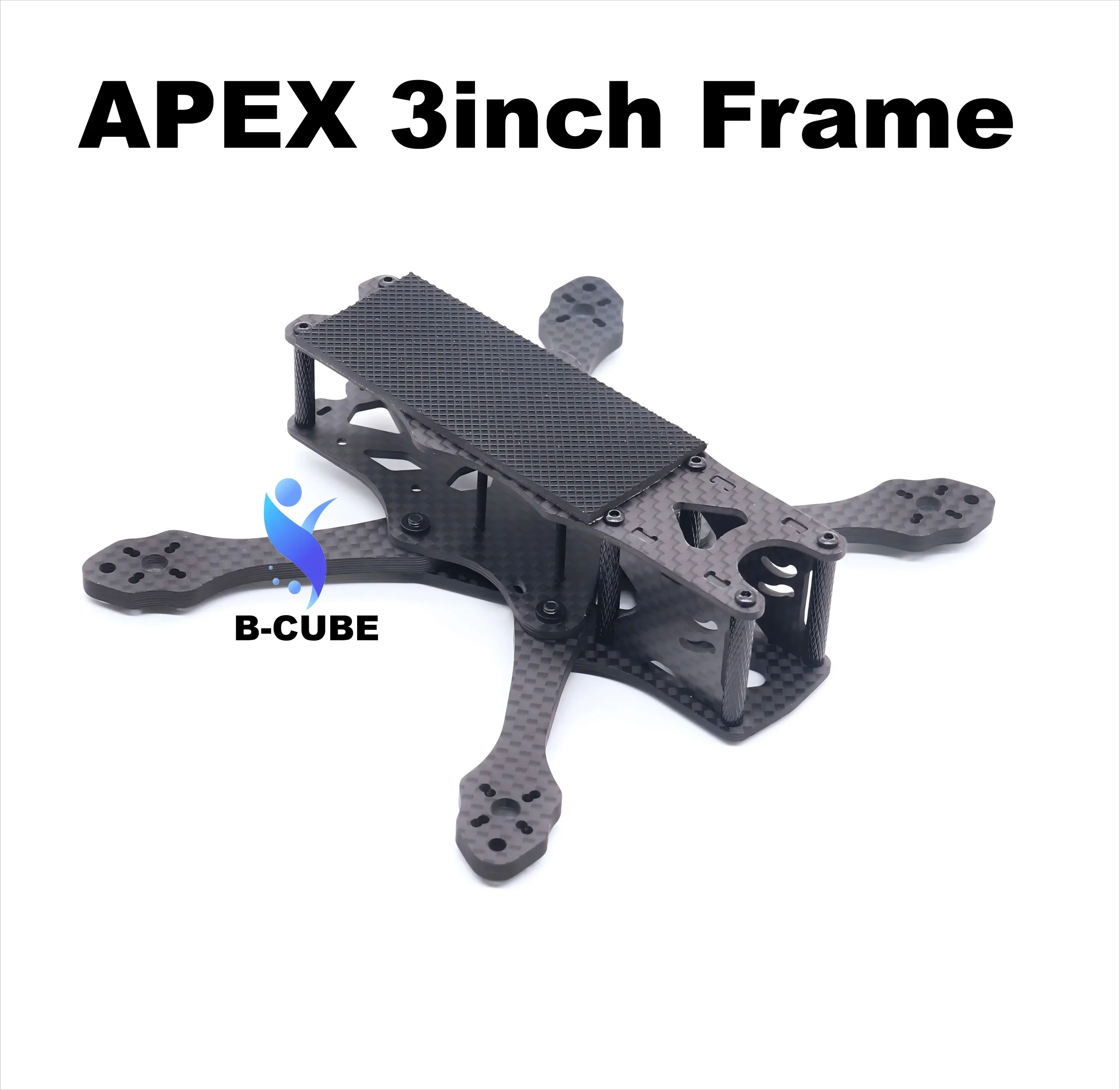 B-CUBE APEX Mini 3 Zoll 150 mm Kohlefaser-Rahmensatz mit 4 mm dicken Armen für FPV Freestyle Racing Drone Quadcopters RC-Teile