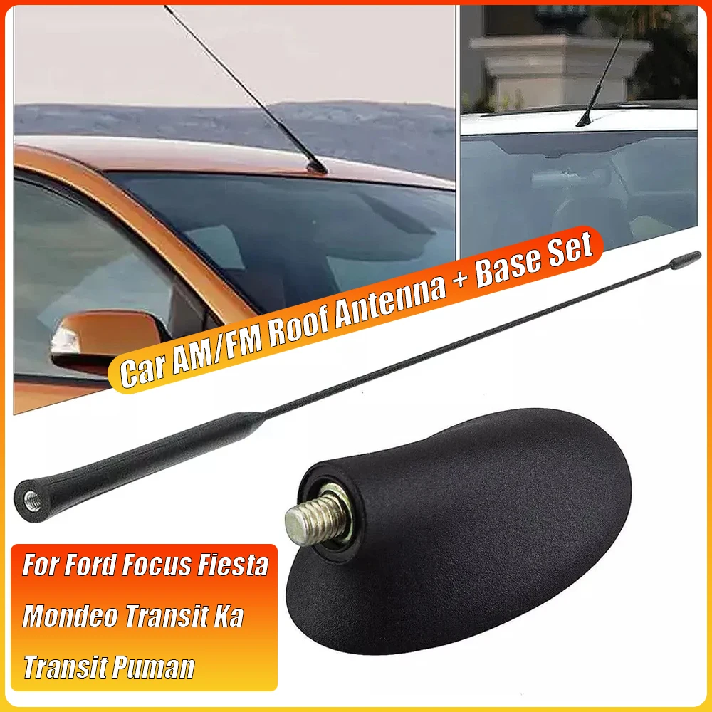 Ajuste para Ford Focus Fiesta Mondeo Transit Ka Transit Puman coche AM/FM antena de techo + juego de Base accesorios exteriores de coche