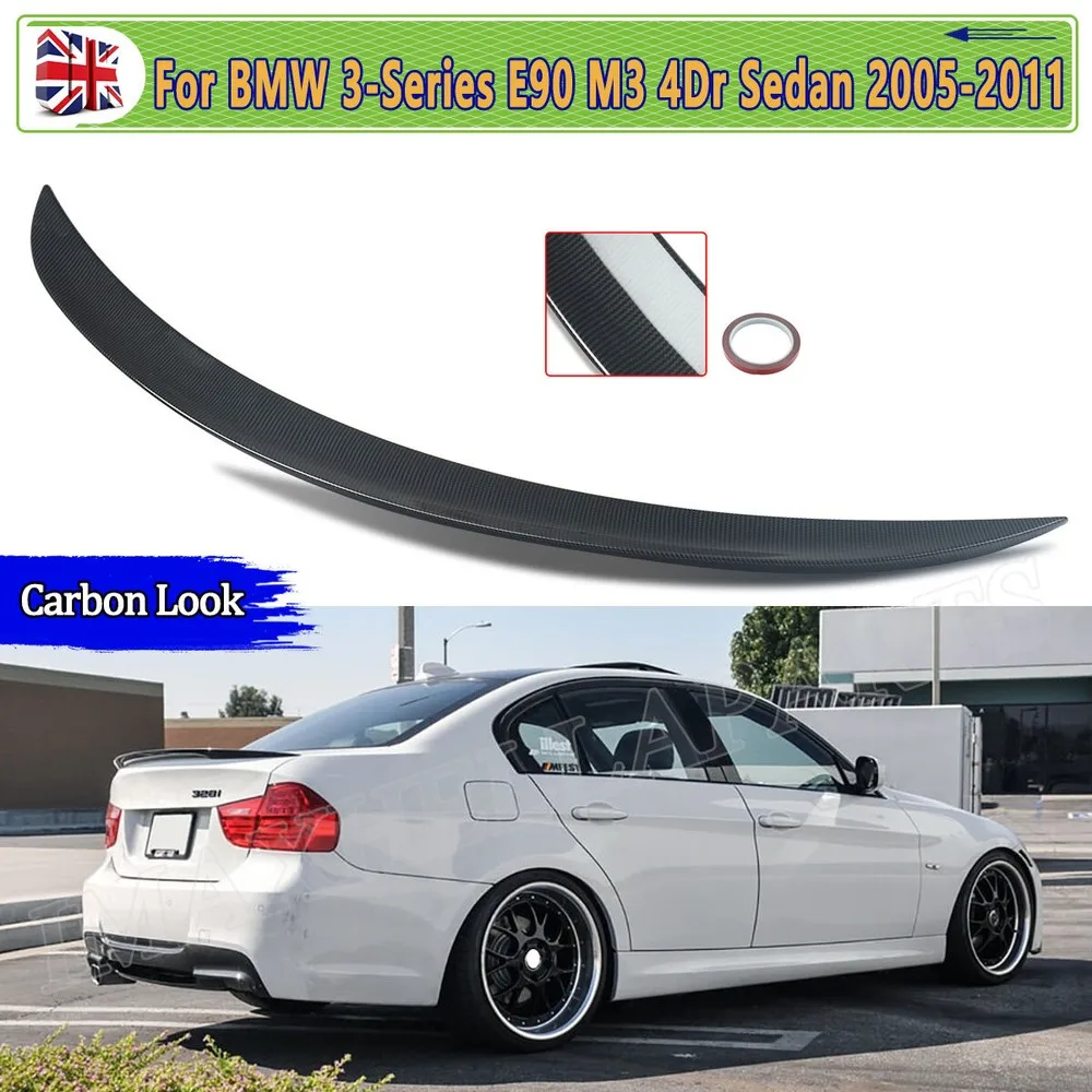 

For BMW E90 Car Tail Spoiler 3 Series 316d 320d 330i 335i 2005-2011 Saloon M3 Carbon Look Rear Boot Trunk Spoiler Lip Wing