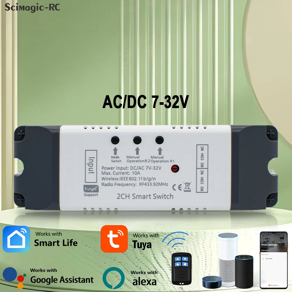 

Wiifi 2 Point-actuated/self-locking/interlocking wireless receiver module controller 433.92M