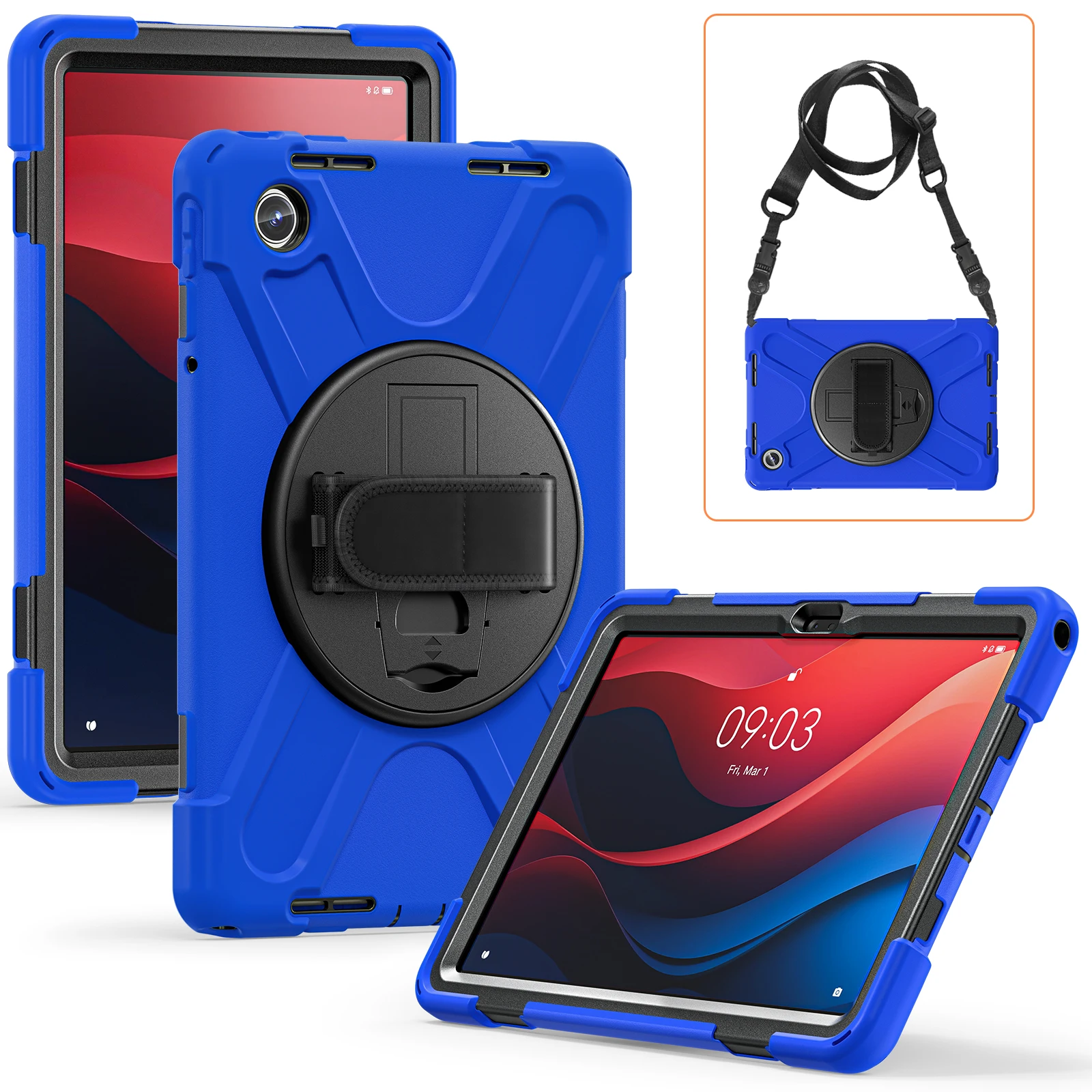 لينوفو شياو شين الوسادة 2024 تبويب M11 TB-330FU TB-331FC 11 بوصة حافظة متينة غطاء هجين مع حزام الكتف اليد للصدمات كابا #5