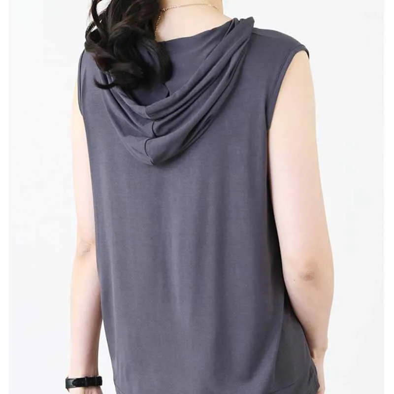 Solid Color 2023 Brand New Men\'s Tank Tops Vest Sleeveless Tees For Male Hooded Man Vests Tops Hip Hop Men Tank Top T shirt